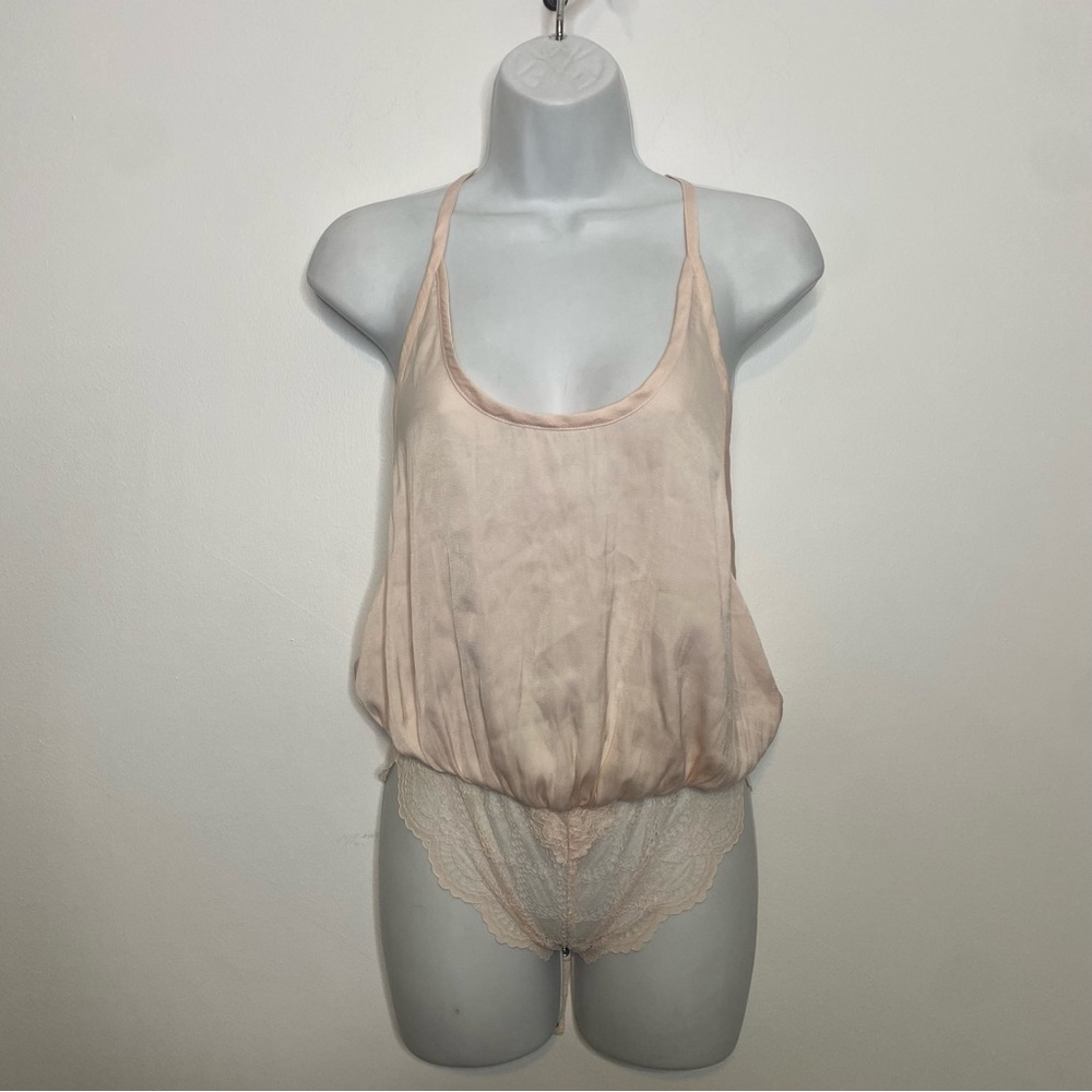 Intimately Free People Satin Cami Lace Bodysuit Size XS